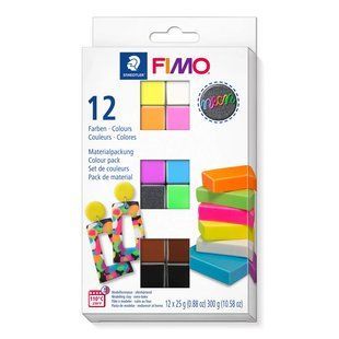 Набір полімерної глини Fimo Effect Neon Colours 12 кольорів по 25 грам Staedtler, 8013123 4975 фото