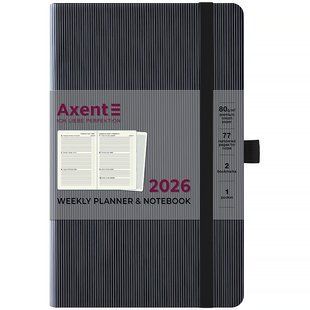 Еженедельник датирован 2026 год Axent Partner Lines 125х195 мм черный 8515-26-01-A, 72751 8916 фото