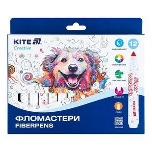 Фломастери 12 кольорів Kite Creative Superwashable Jumbo K-1155, 68715 7687 фото