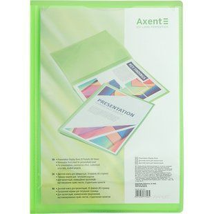 Папка пластикова A4 20 файлів прозора зелена Axent 1020-26-А, 43397 1897 фото