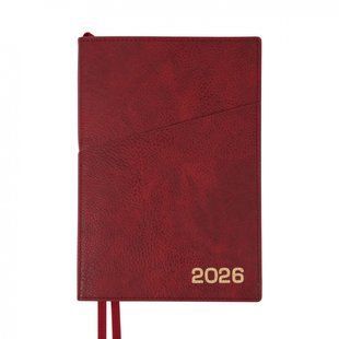 Ежедневник А5 датирован 2026 интегральный бордовый 368 стр. Credo Planner, 252645 8878 фото