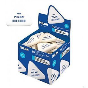 Ластик треугольный белый 5х4х0,7 см Milan 4836B, 614256 8148 фото