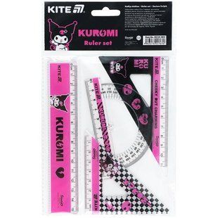 Набор линейка 15 см 2 угольника транспортир Kite Kuromi HK25-282, 71097 8830 фото