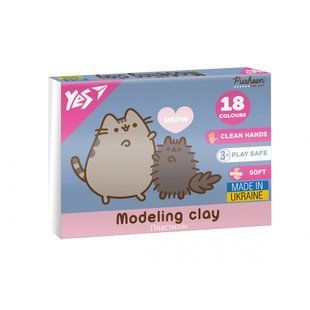 Пластилін 18 кольорів 360 грам YES Pusheen, 540695 7741 фото