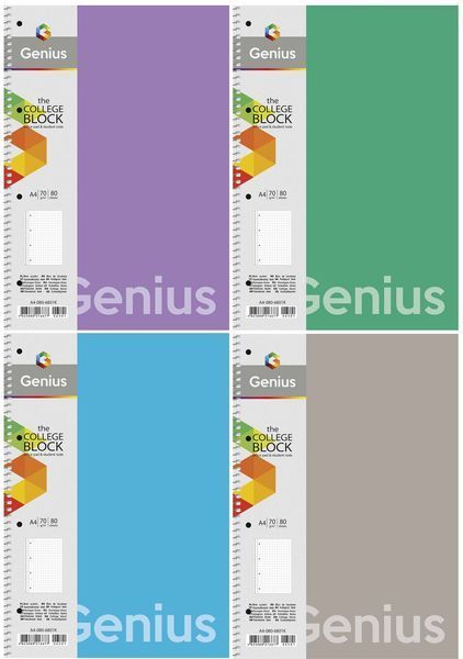 Колледж блок А4 80 листов клетка пластиковая обложка Genius Школярик, 223972 5106 фото