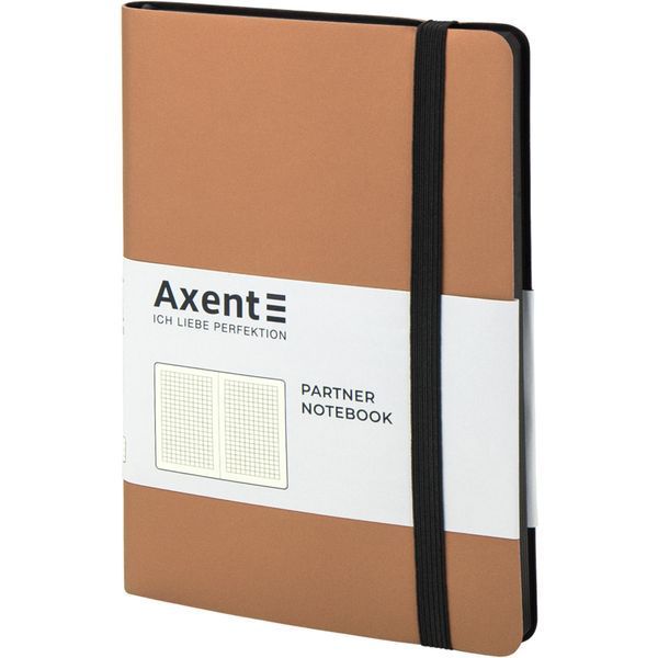Книга записная А5 125х195 мм 96 листов клетка золотистая Partner Soft Axent 8206-35-A, 36939 717 фото
