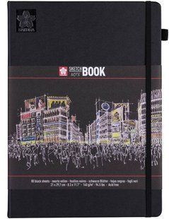 Блокнот Sakura Sketch А4 чорний папір сторінок 80 аркушів 140 г/м, 94141005 5181 фото