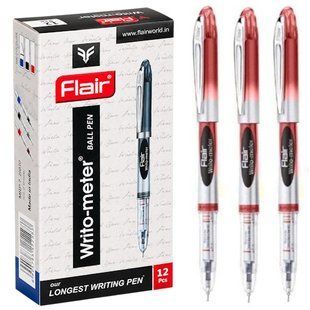 Ручка кулькова червона 10 км Writo-meter 743 Flair original, 9063121 8152 фото