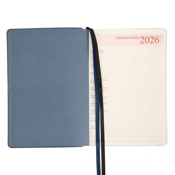 Щоденник А5 датований 2026 мякий сірий 368 стор Urban Leo Planner, 252692 8882 фото