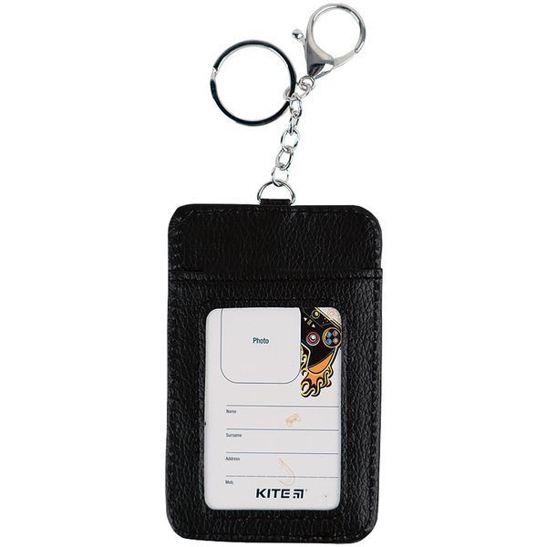 Бейдж вертикальный с карабином черный Kite K21-297-01, 47997 2182 фото