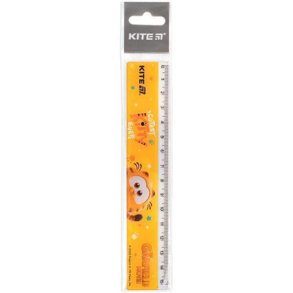 Линейка пластиковая 15 см Kite Garfield GF25-090, 71092 8204 фото