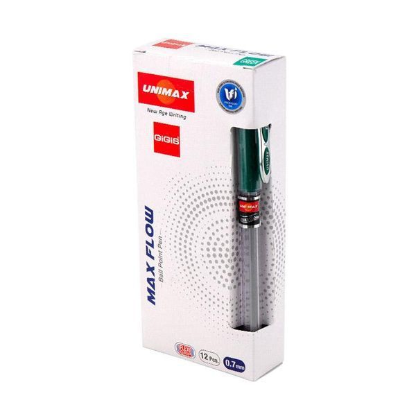 Ручка шариковая зеленая Maxflow 0,7 мм Unimax UX-117-04, 39744 9165 фото