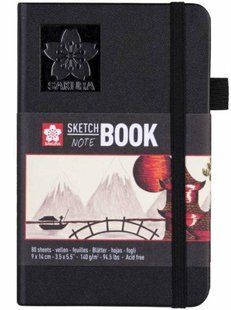 Блокнот Sakura Sketch A6 кремово-білий папір сторінок 80 аркушів 140 г/м2, 94140001 5185 фото