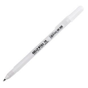 Ручка гелевая белая Sakura Bold 0,5 мм Gelly Roll Basic 10 XPGB10#50, 310315 2879 фото