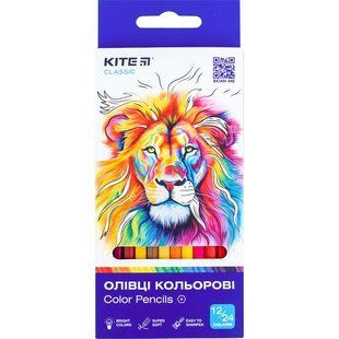Карандаши цветные двусторонние 12 штук 24 цвета Kite Classic K-054, 67681 6802 фото