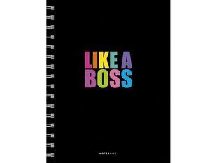 Зошит на спіралі А5+ 100 аркушів клітинка Like a Boss Genius Школярик, 255010 9313 фото