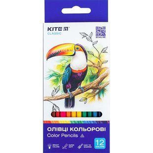 Карандаши цветные 12 цветов трехгранные Kite Classic K-053, 67646 6803 фото