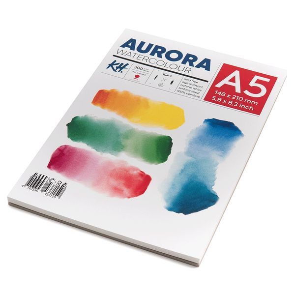 Альбом для акварели А5 300 гм2 HР 12 листов Aurora, 377001500 7835 фото