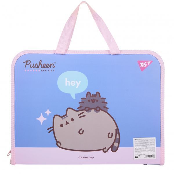Папка-портфель А4 FC на молнии с тканевыми ручками Pusheen YES, 492317 7971 фото