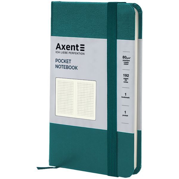 Книга записная А6 клетка 96 листов малахитовая Partner Axent 8301-31-A, 46761 7929 фото