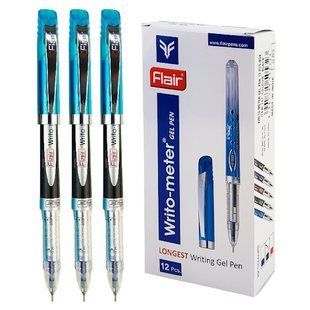 Ручка гелева синя Writo-meter Gel 747A Flair original, 507501 8843 фото