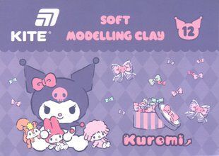Пластилин восковой 12 цветов 240 грамм Hello Kitty Kuromi Kite HK24-1086, 71248 7706 фото