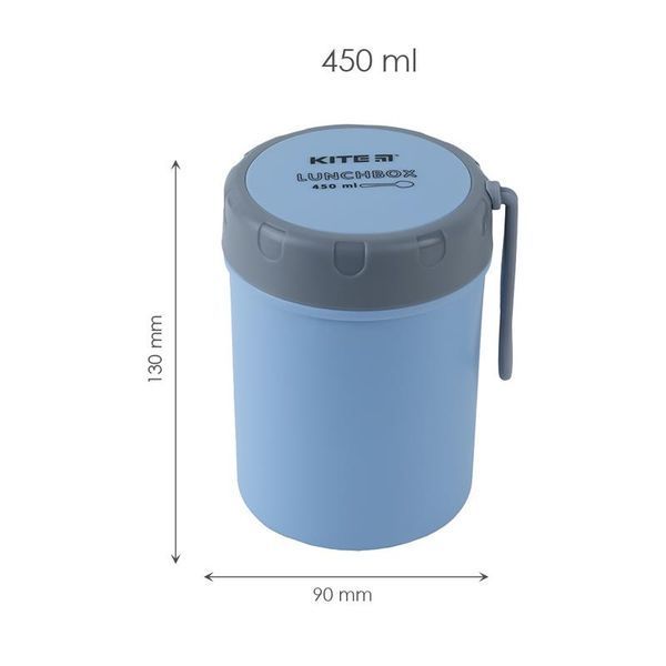 Ланчбокс 450 мл круглий блакитний Kite K23-187-2, 66235 5962 фото