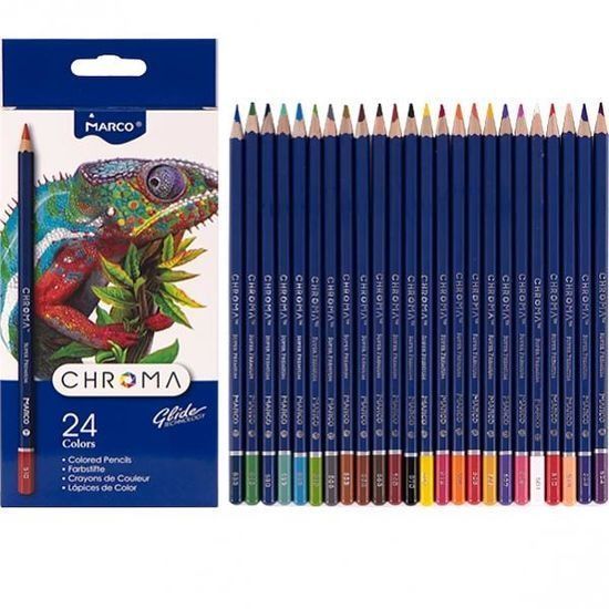 Олівці кольорові Marco Chroma 24 кольорів шестигранні картонна упаковка 8010-24CB, 931350 4390 фото