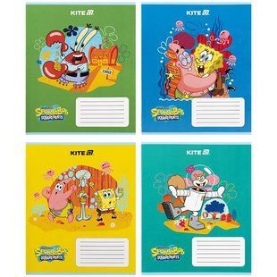 Тетрадь школьная 12 листов косая линия Kite SpongeBob SquarePants SB25-235, 71743 8625 фото