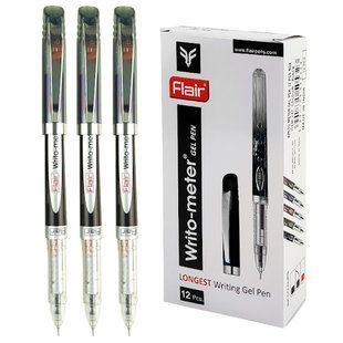 Ручка гелева чорна Writo-meter Gel 747A Flair original, 505323 8848 фото