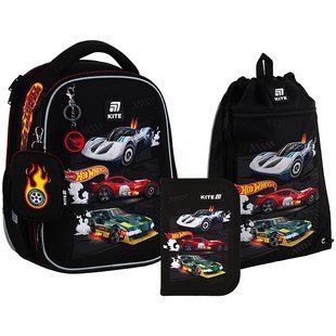 Рюкзак с наполнением пенал сумка для обуви Kite Hot Wheels SETHW25-555S, 70521 8216 фото