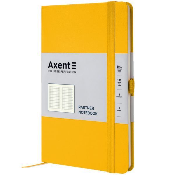 Книга записная А5 125х195 мм клетка 96 листов желтая Partner Axent 8201-08-A, 39766 7885 фото