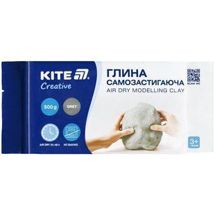 Глина самозастигаюча сіра 500 грам Kite Creative K-291-2, 76639 9413 фото