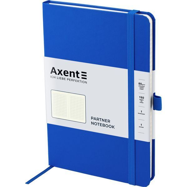 Книга записна А5 125х195 мм клітинка 96 аркушів блакина Partner Axent 8201-07-A, 39765 5081 фото