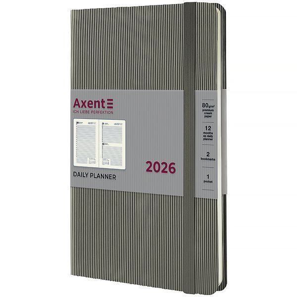 Ежедневник датированный 2026 год Axent Partner Lines 145х210 мм серый 8815-26-03-A, 72793 8899 фото