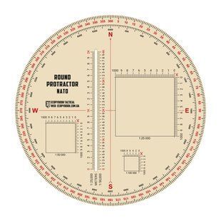 Лінійка PROTRACTOR ROND NATO прозора матова гнучка діаметр 130 мм Ecopybook Tactical, 9062902 7193 фото