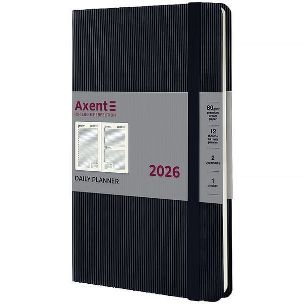 Ежедневник датированный 2026 год Axent Partner Lines 145х210 мм черный 8815-26-01-A, 72791 8900 фото