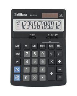 Калькулятор настольный 12,3х17,1 см 12 разрядов Brilliant BS-222N, 202048 9279 фото