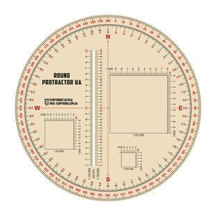 Лінійка PROTRACTOR ROND UA прозора матова гнучка діаметр 130 мм Ecopybook Tactical, 9062896 7195 фото