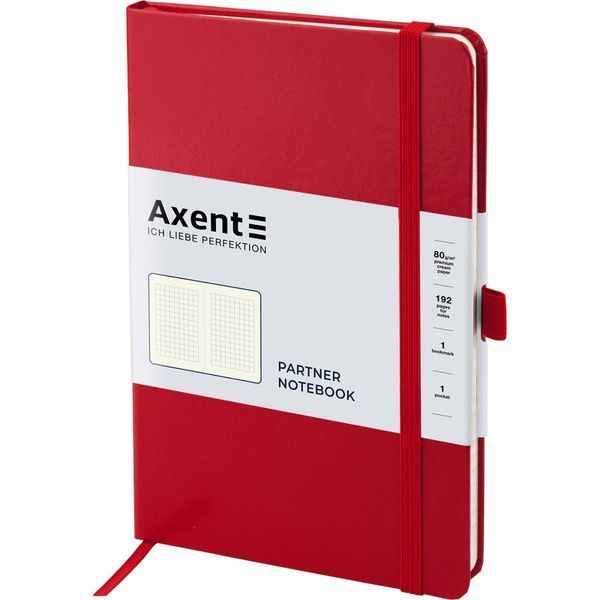 Книга записна А5 клітинка 96 аркушів червона Partner Axent 8201-03-A, 21504 5074 фото