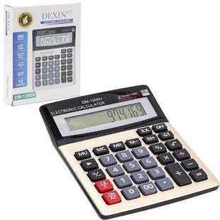 Калькулятор настільний 19,5х15 см 12 розрядів Dexin DM-1200V, 691200 9280 фото