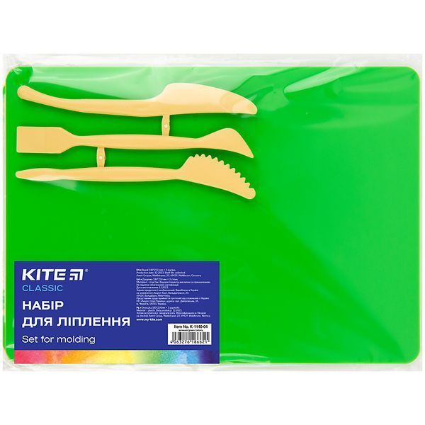 Дощечка для ліплення 18x25 см + 3 стеки зелений Classic K-1140-04 Kite, 67744 1561 фото