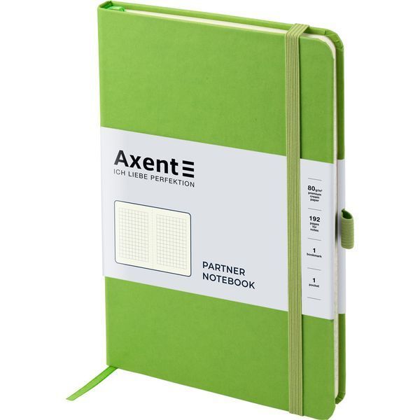 Книга записна А5 125х195 мм клітинка 96 аркушів салатова Partner Axent 8201-04-A, 21505 7936 фото