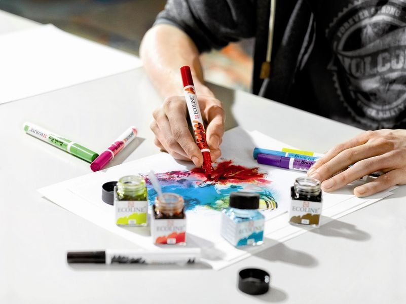 Пензель-ручка акварельна Royal Talens Ecoline Brushpen помаранчевий темний (237), 11502370 3362 фото