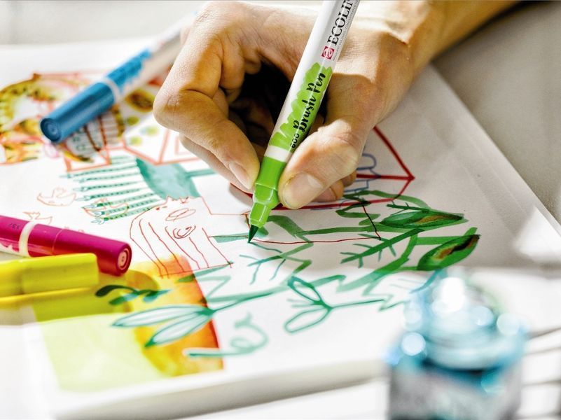 Пензель-ручка акварельна Royal Talens Ecoline Brushpen помаранчевий темний (237), 11502370 3362 фото