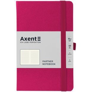 Книга записна А5 клітинка 96 аркушів малинова Partner Axent 8201-50-A, 64409 2389 фото