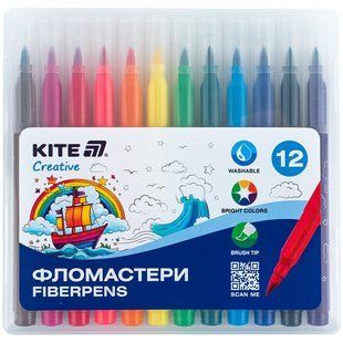 Фломастери-пензлики 12 кольорів Kite Creative K-1150, 68710 7718 фото