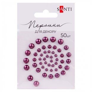 Перлини самоклеючі стигла вишня 50 штук Santi, 740188 5594 фото