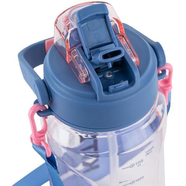 Пляшечка для води 1500 мл з трубочкою рожева Kite K24-1202-2, 68258 7074 фото