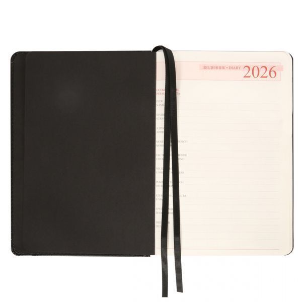 Щоденник А5 датований 2026 твердий 368 стор чорний Legacy Leo Planner, 252649 8863 фото